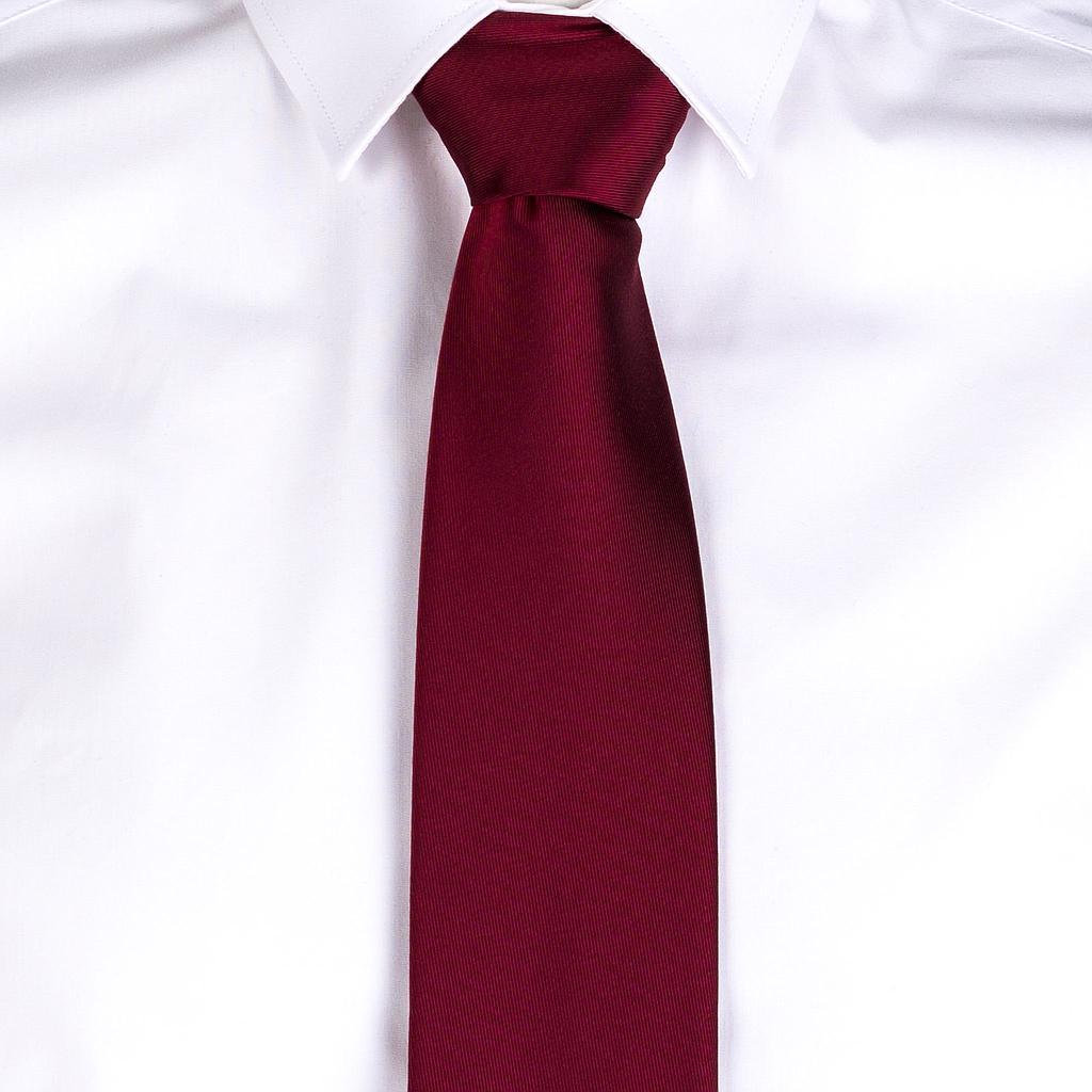 326100-112 - CORBATA SIN NUDO JACQUARD RAYA BURDEOS