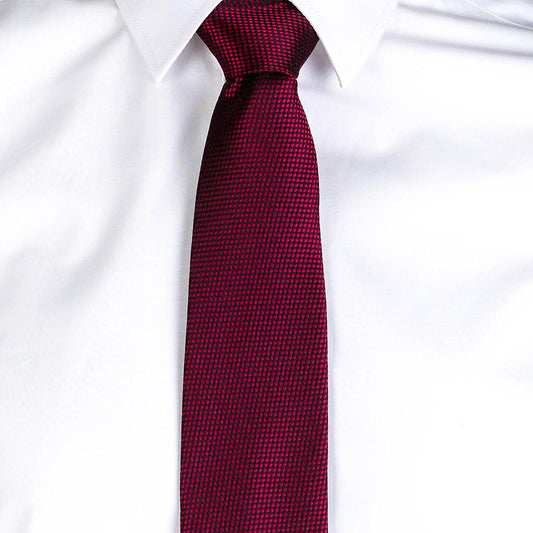 326200-112 - CORBATA SIN NUDO JACQUARD OJO DE PERDIZ BURDEOS