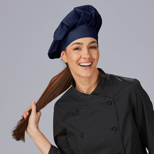 400014-596 -  GORRO GRAN CHEF VELCRO SARGA POLIESTER AZUL NAVY