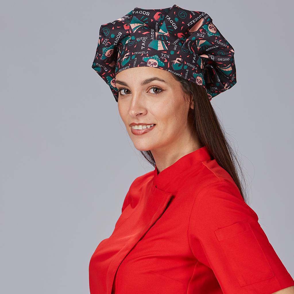 400016-5158 - GORRO GRAN CHEF VELCRO ESTAMPADO TACOFEST