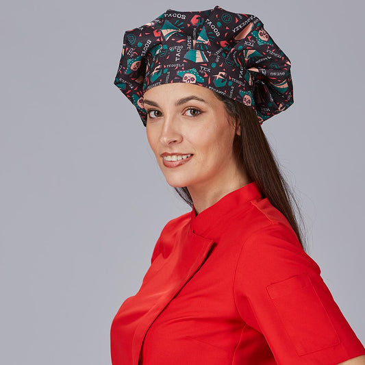 400016-5158 - GORRO GRAN CHEF VELCRO ESTAMPADO TACOFEST