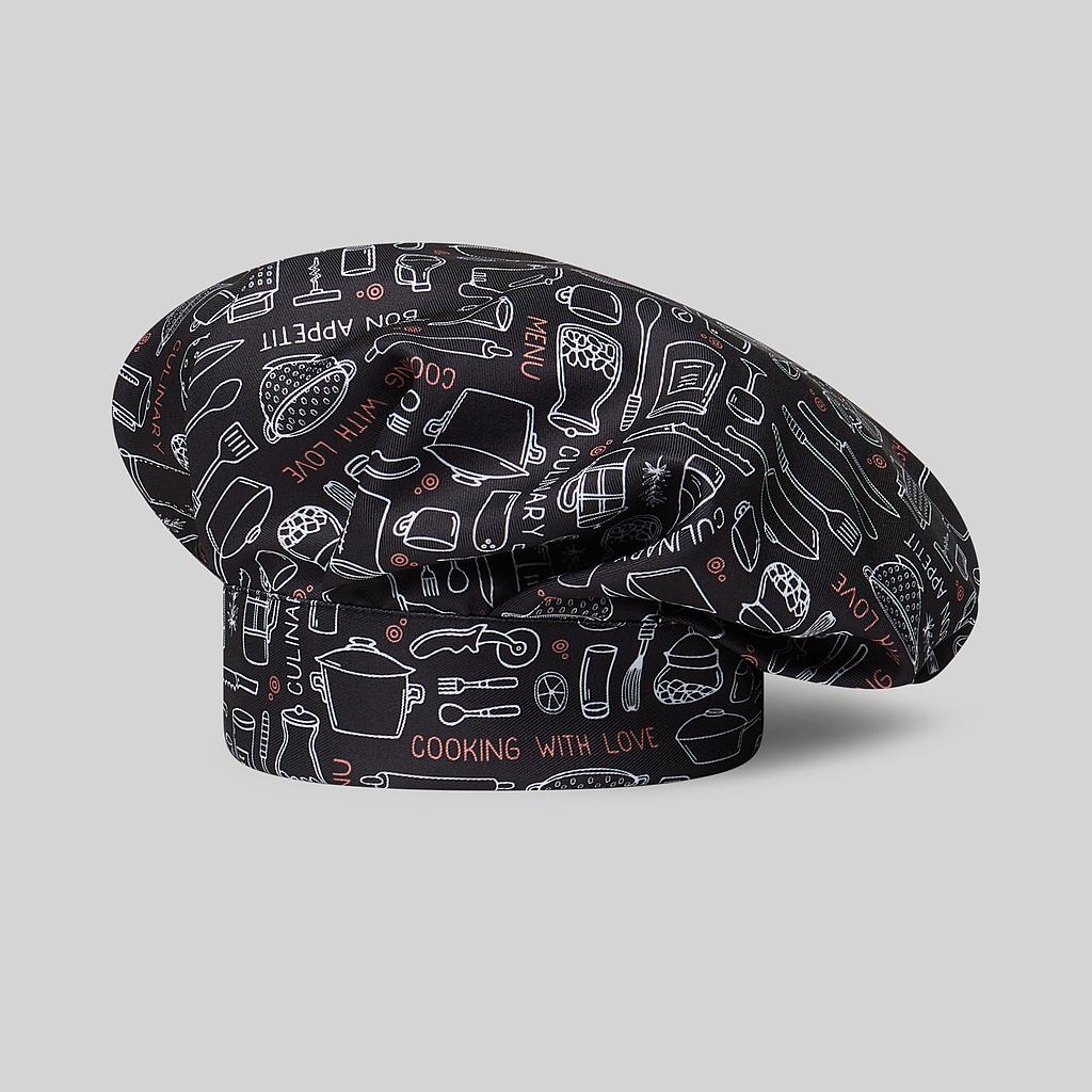 400016-5159 - GORRO GRAN CHEF VELCRO ESTAMPADO MENÚ