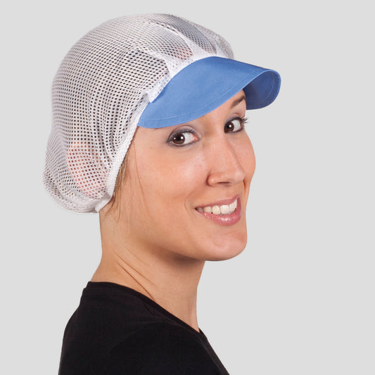 415000-107 - GORRO MUJER REJILLA VISERA COLOR (PAQ. 10 UNID) CELESTE