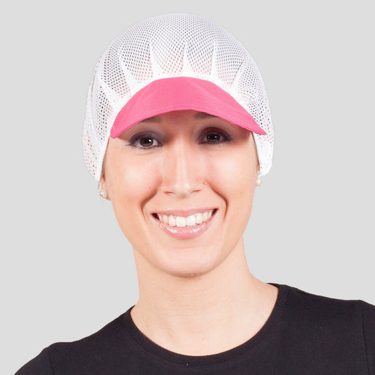 415000-125 - GORRO MUJER REJILLA VISERA COLOR (PAQ. 10 UNID) FUCSIA