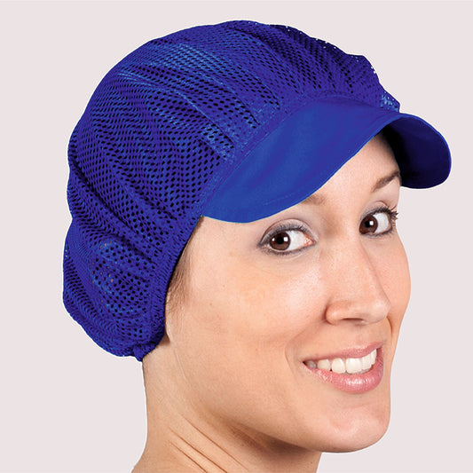 416000-103 - GORRA MUJER REJILLA Y VISERA COLOR (PAQ. 10 UNID.) AZULINA