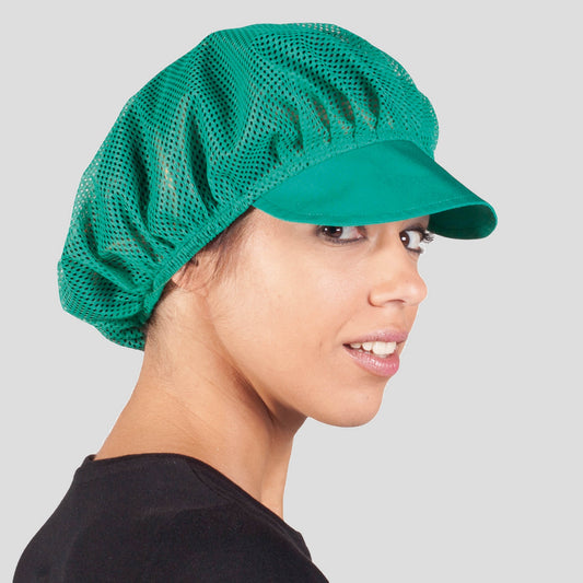 416000-108 - GORRA MUJER REJILLA Y VISERA COLOR (PAQ. 10 UNID.) VERDE