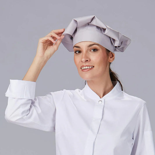 4481V0-117 - GORRO GRAN CHEF CON VELCRO GRIS PERLA