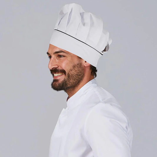 448600-001 - GORRO CHEF CON VELCRO BLANCO VIVO COLOR NEGRO