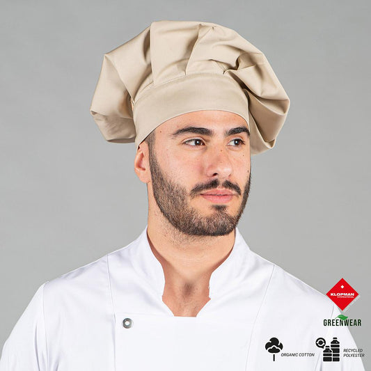 450100-142 - GORRO GRAN CHEF TEJIDO RECICLADO Y ORGANICO KLOPMAN ARENA