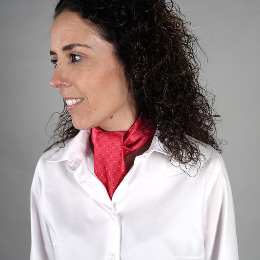 461400-105 - PAÑUELO GASA CON TOPOS 60X60 CM ROJO
