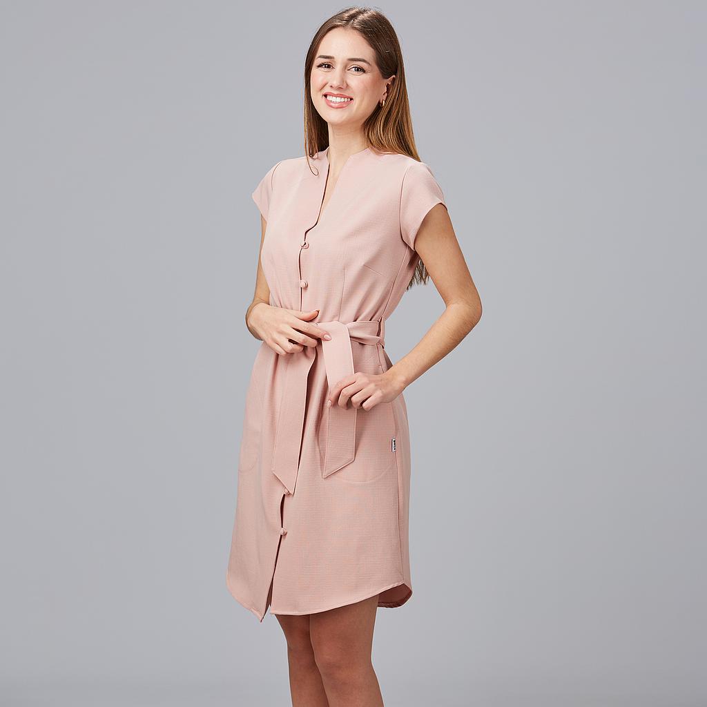 550006-157 - VESTIDO BOTON FORRADO VIVAZ X.LINEN NUDE