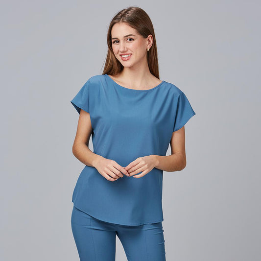 600022-152 - BLUSA MUJER PENSAMIENTO AZUL GRISÁCEO