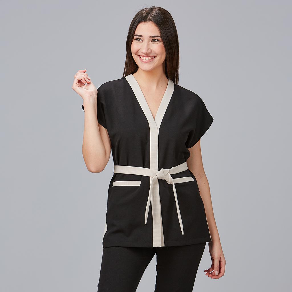 600027-001 - BLUSA MUJER LOTO X.LINEN NEGRO