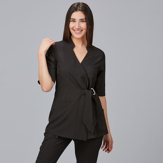 600029-001 - BLUSA CRUZADA MUJER BUGULA NEGRO