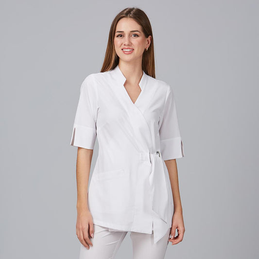 600029-101 - BLUSA CRUZADA MUJER BUGULA BLANCO