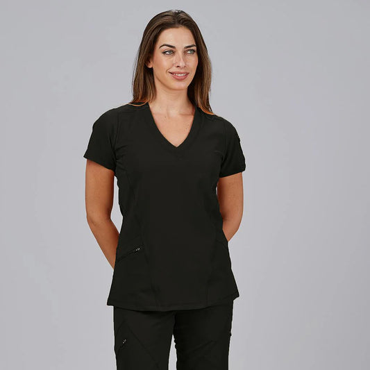 600074-001 - BLUSA MUJER CUELLO CANALE M/C NANCY NEGRO