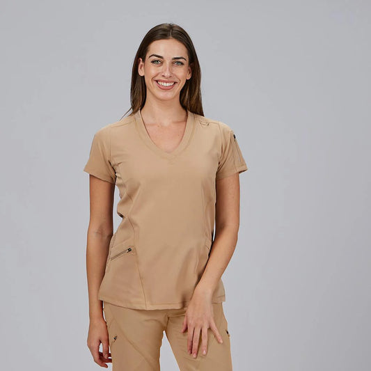 600074-151 - BLUSA MUJER CUELLO CANALE M/C NANCY CAMEL
