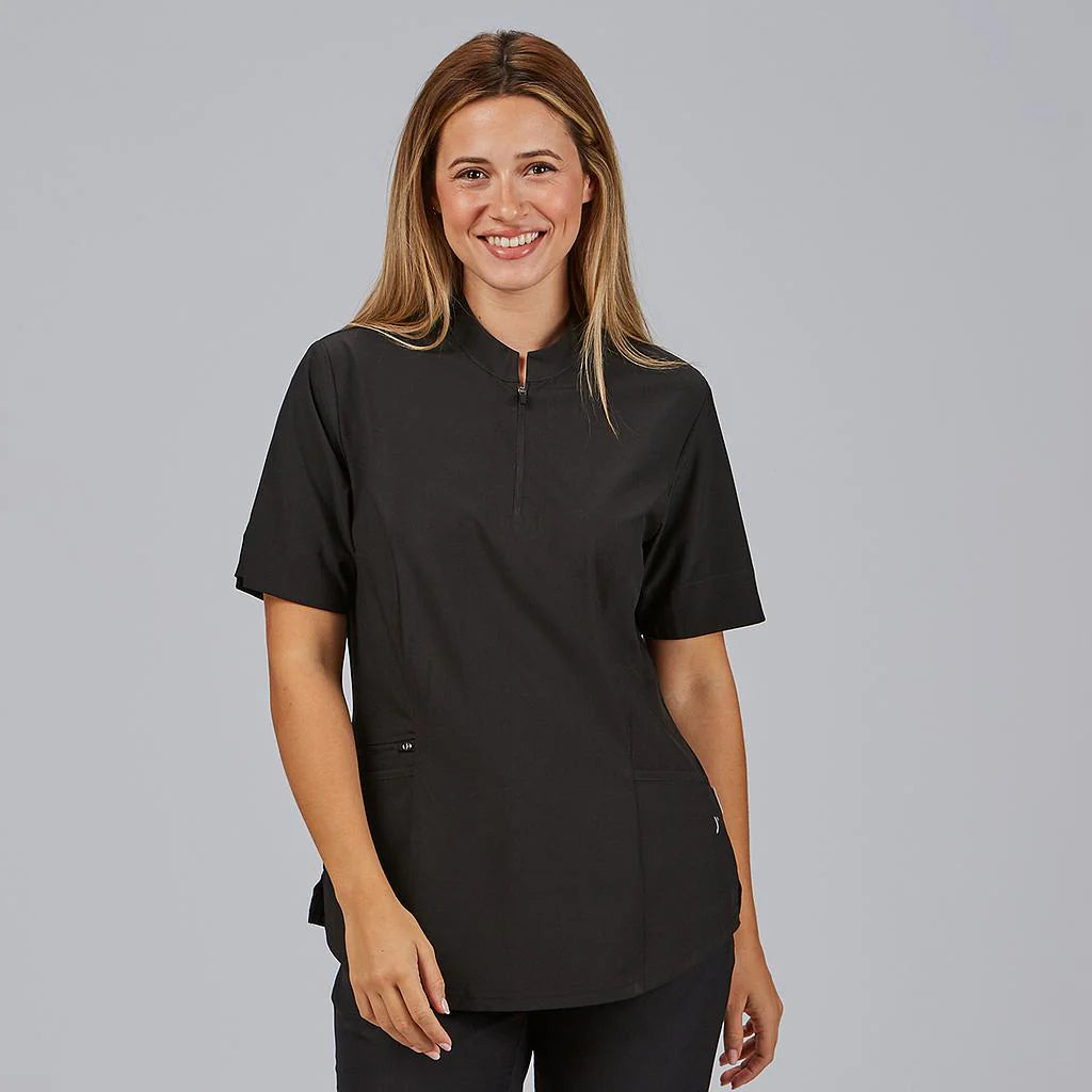 600076-001 - BLUSA MUJER CREMALLERA ESCOTE M/C MARA NEGRO