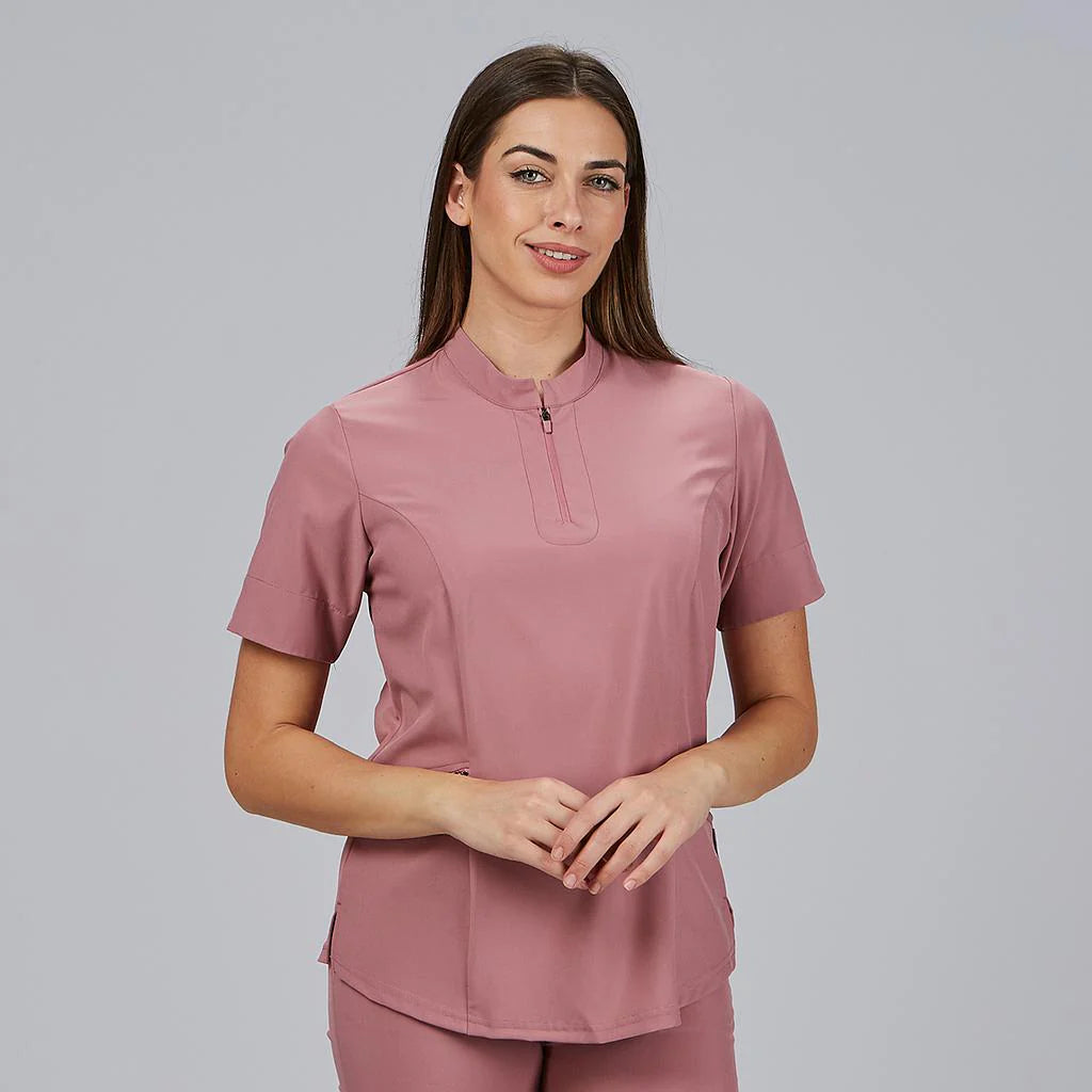 600076-157 - BLUSA MUJER CREMALLERA ESCOTE M/C MARA NUDE