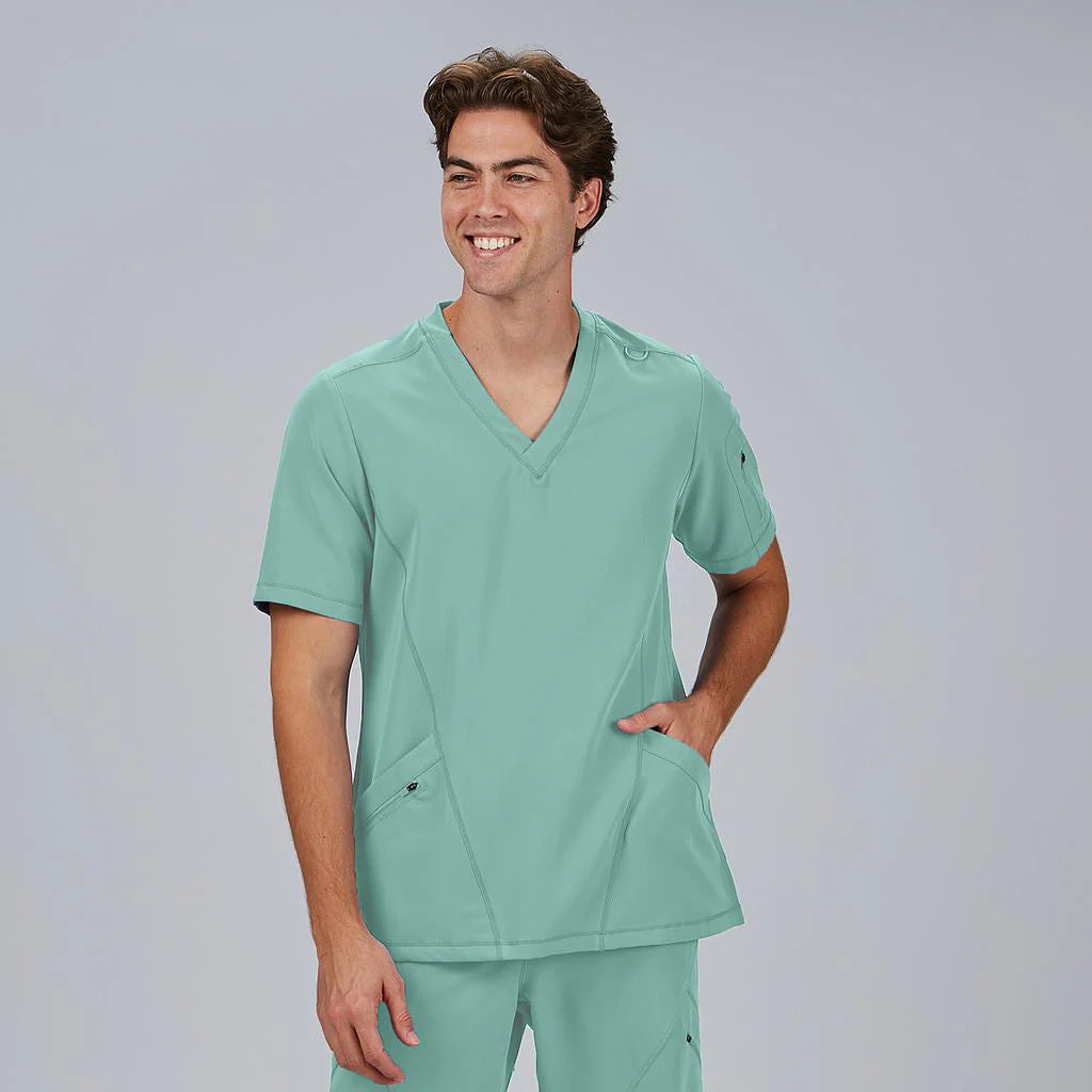 600077-143 - BLUSA HOMBRE CUELLO CANALE M/C RUBEN AGUA MARINA