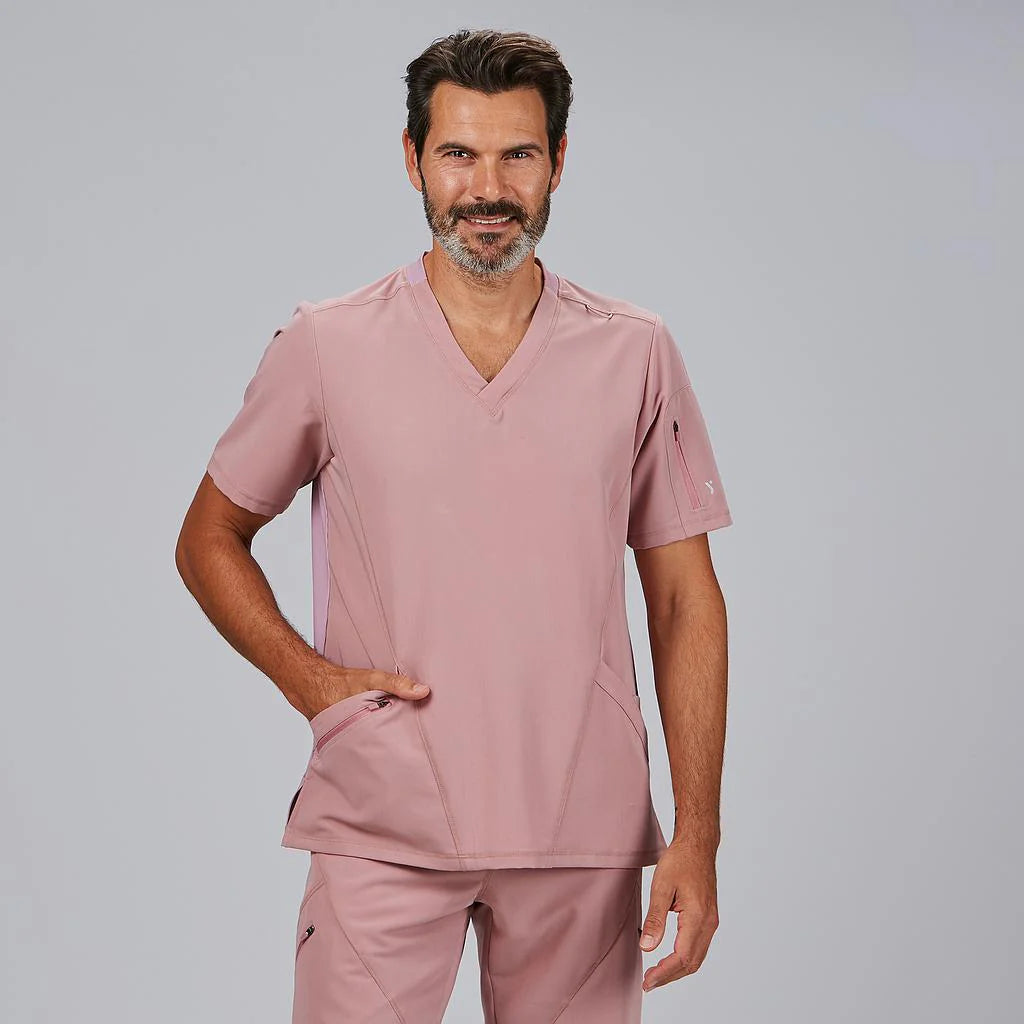 600077-157 - BLUSA HOMBRE CUELLO CANALE M/C RUBEN NUDE