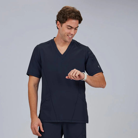 600077-165 - BLUSA HOMBRE CUELLO CANALE M/C RUBEN AZUL PROFUNDO