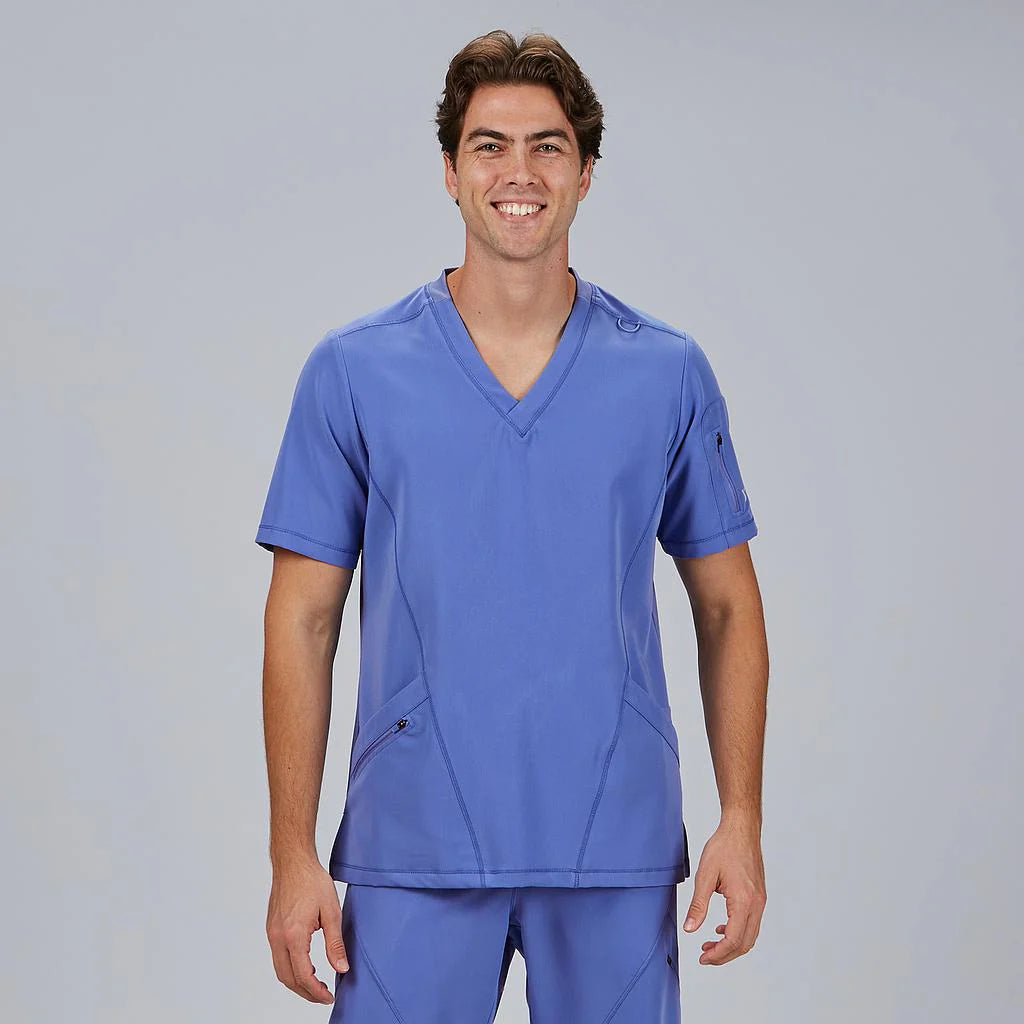 600077-169 - BLUSA HOMBRE CUELLO CANALE M/C RUBEN AZUL MAYA