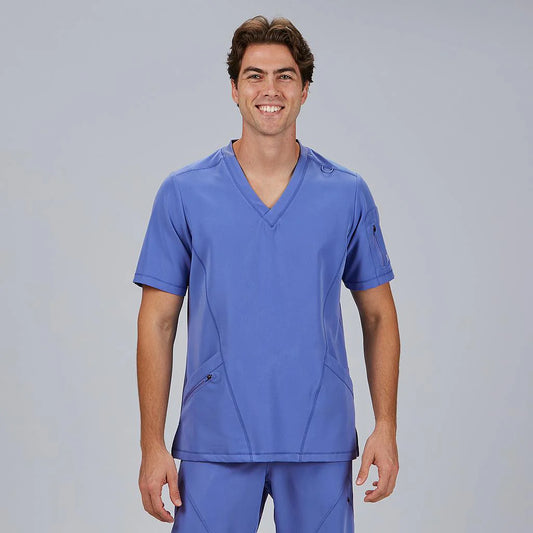 600077-169 - BLUSA HOMBRE CUELLO CANALE M/C RUBEN AZUL MAYA