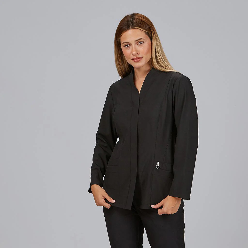 600083-001 - BLUSA MUJER BOTON OCULTO M/L ANA NEGRO