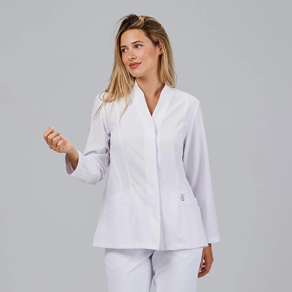 600083-101 - BLUSA MUJER BOTON OCULTO M/L ANA BLANCO