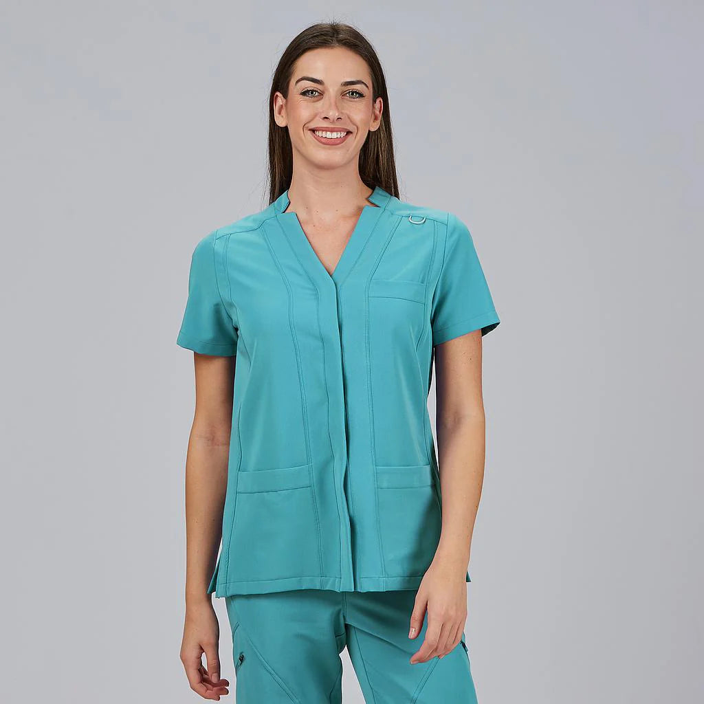 600086-115 - BLUSA MUJER ABIERTA M/C MARLA TURQUESA