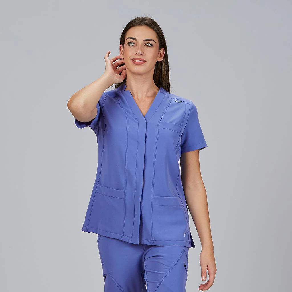 600086-169 - BLUSA MUJER ABIERTA M/C MARLA AZUL MAYA