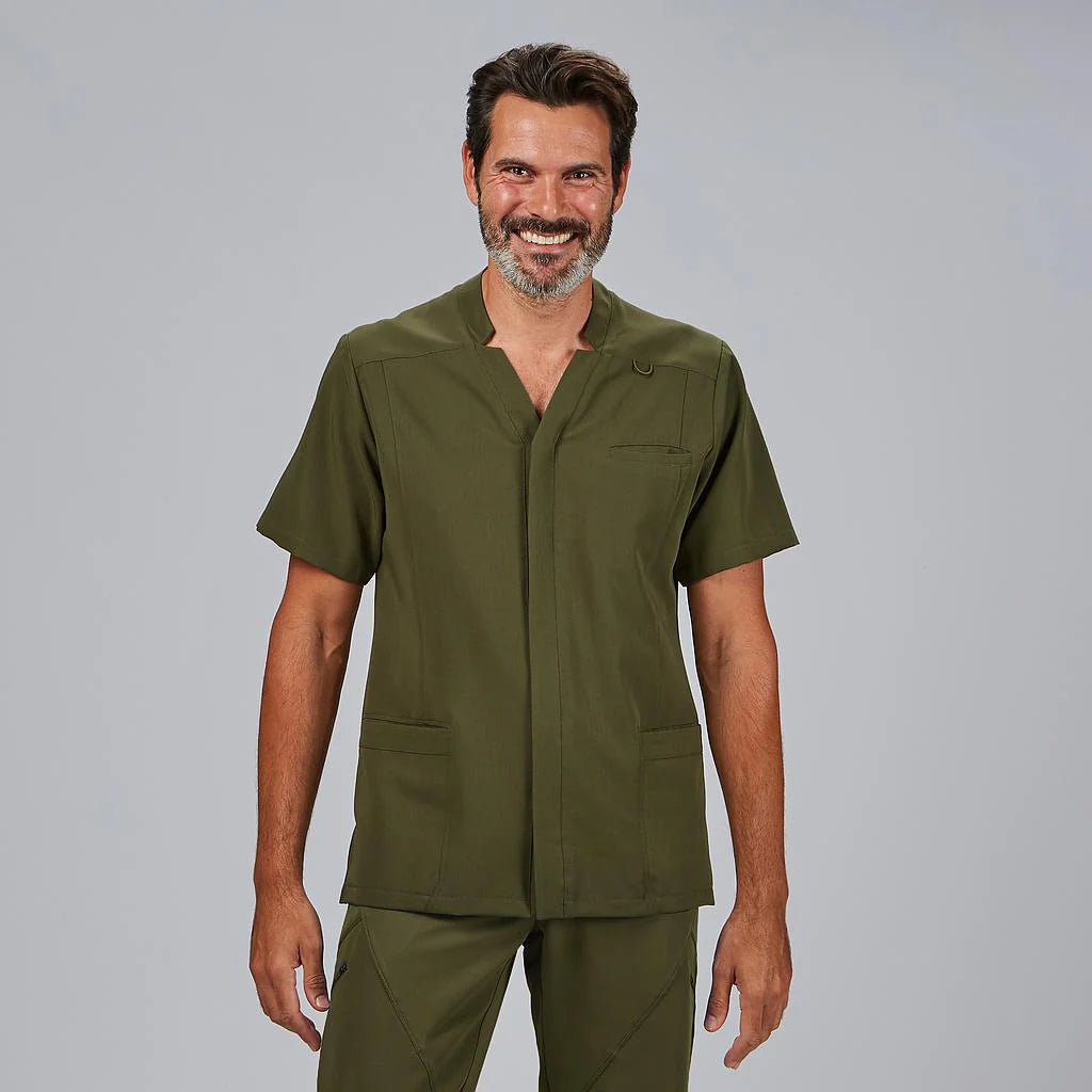 600088-154 - BLUSA HOMBRE ABIERTA M/C ALFRED VERDE MUSGO