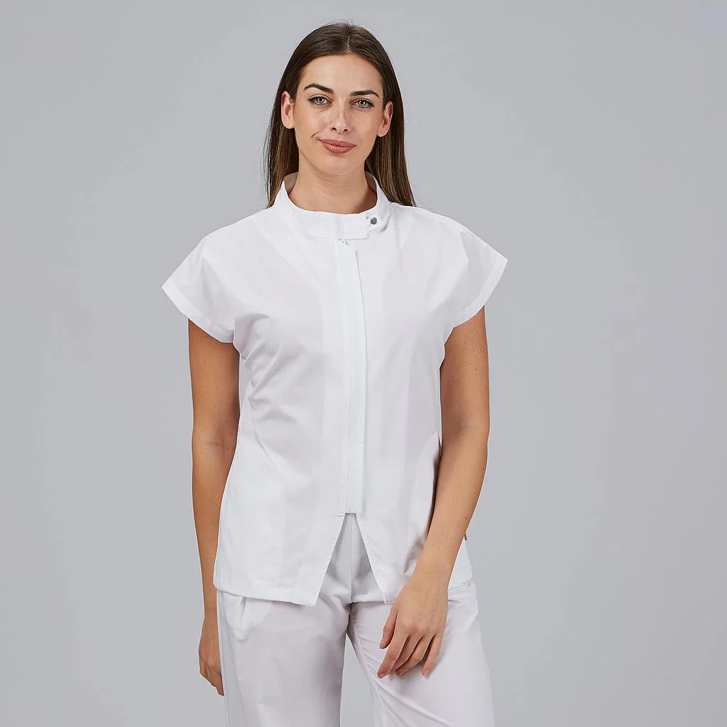 600089-101 - BLUSA MUJER ABIERTA CREMALLERA M/C MUSA BLANCO