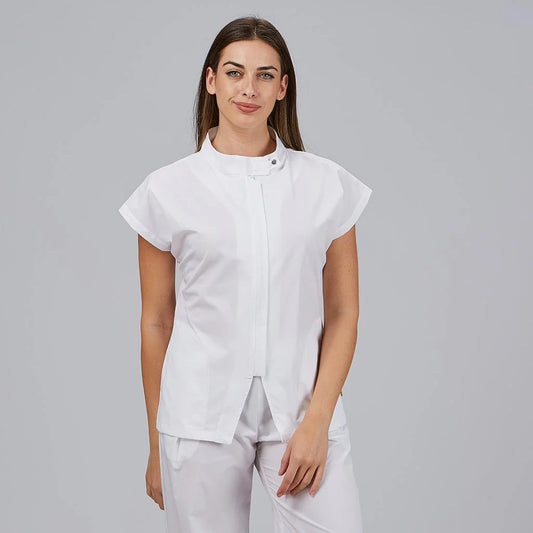 600089-101 - BLUSA MUJER ABIERTA CREMALLERA M/C MUSA BLANCO