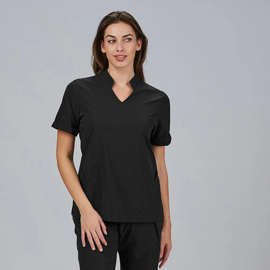 600091-001 - BLUSA MUJER CERRADA BOLSILLOS M/C MAY NEGRO