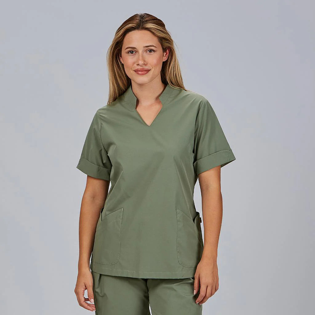 600091-149 - BLUSA MUJER CERRADA BOLSILLOS M/C MAY VERDE CAQUI