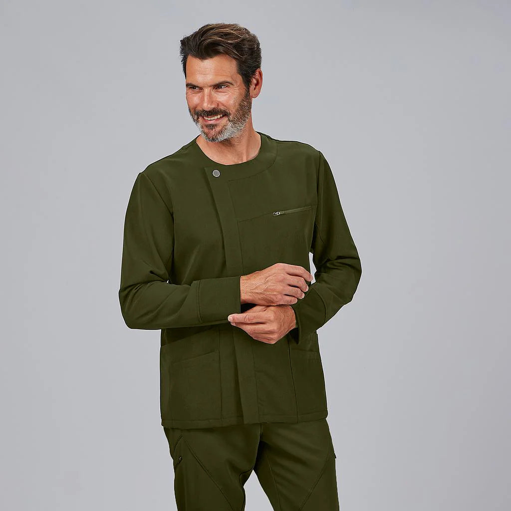 600102-154 - BLUSA HOMBRE ABIERTA M/L HERNAN VERDE MUSGO