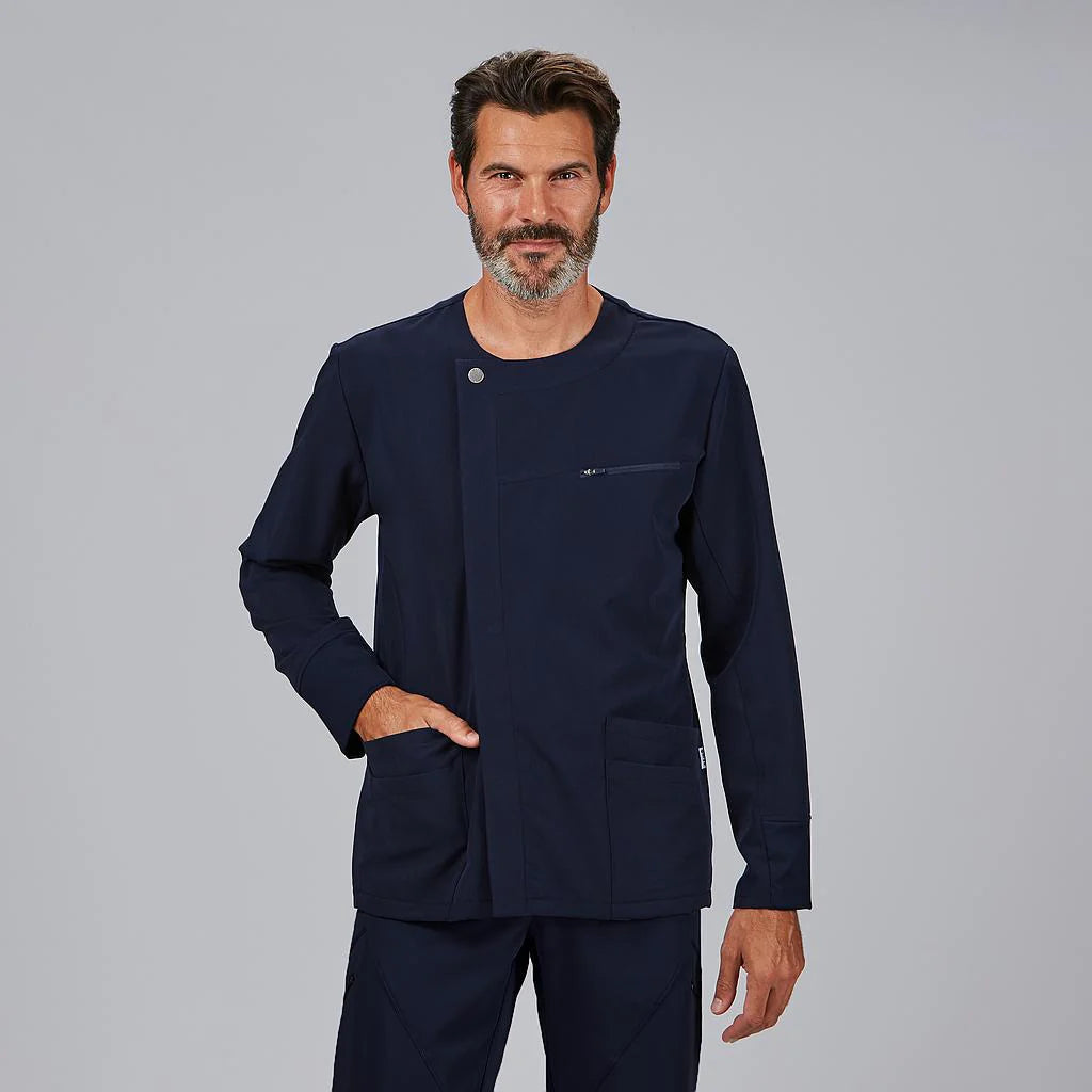 600102-165 - BLUSA HOMBRE ABIERTA M/L HERNAN AZUL PROFUNDO
