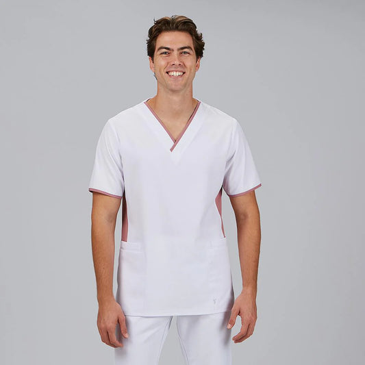 600103-157 - BLUSA HOMBRE ESCOTE PICO COMBINADA M/C GAEL NUDE