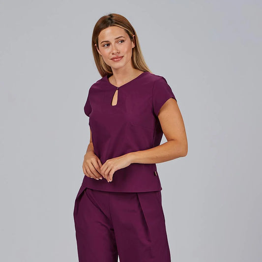 600104-119 - BLUSA MUJER ESCOTE LAGRIMA M/C PETRA MALVA