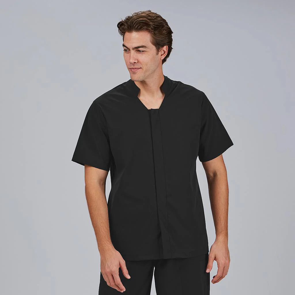 600105-001 - BLUSA HOMBRE BOTON OCULTO M/C MARC NEGRO