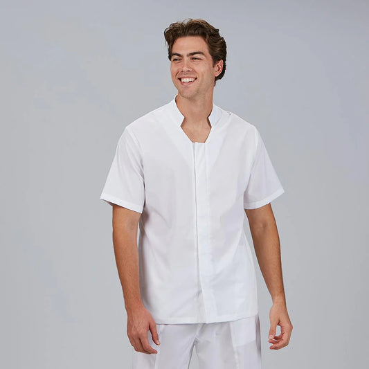600105-101 - BLUSA HOMBRE BOTON OCULTO M/C MARC BLANCO