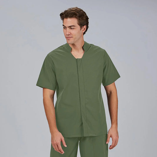 600105-149 - BLUSA HOMBRE BOTON OCULTO M/C MARC VERDE CAQUI