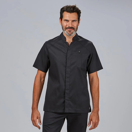 600109-001 - BLUSA HOMBRE ABIERTA M/C URIEL NEGRO