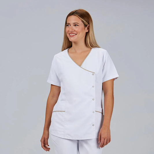 600111-142 - BLUSA MUJER BOTON PRESION M/C AINA ARENA