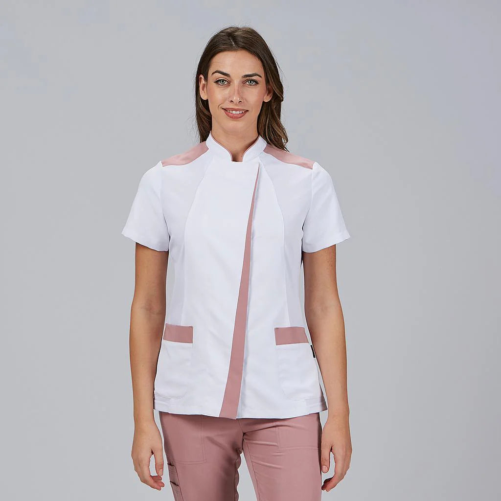 600116-157 - BLUSA MUJER ABIERTA CUELLO MAO M/C JUDIT NUDE