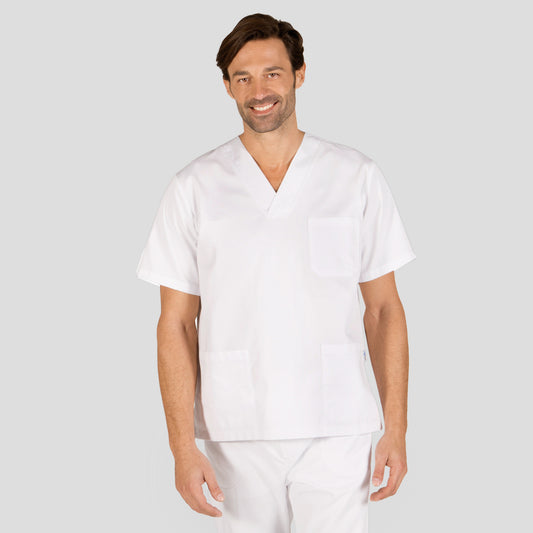 601000-101 - BLUSA SANITARIO UNISEX PICO SARGA BLANCA