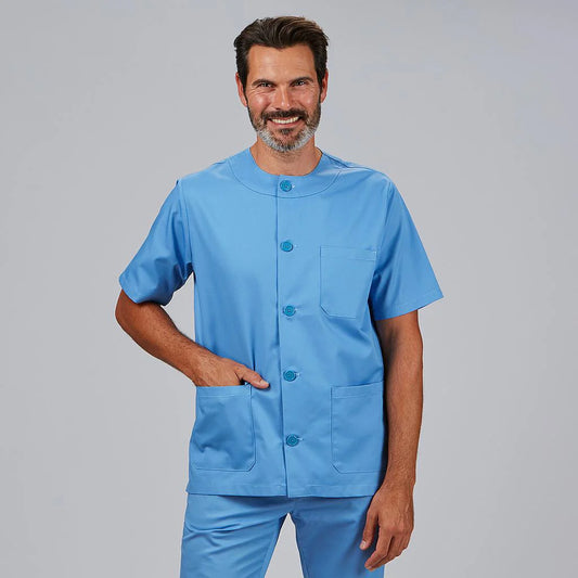 602101-107 - BLUSA SANITARIO UNISEX ABOTONADO CELESTE