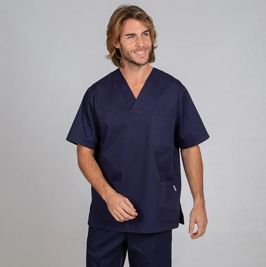 603000-104 - BLUSA SANITARIO UNISEX PICO COLORES MARINO